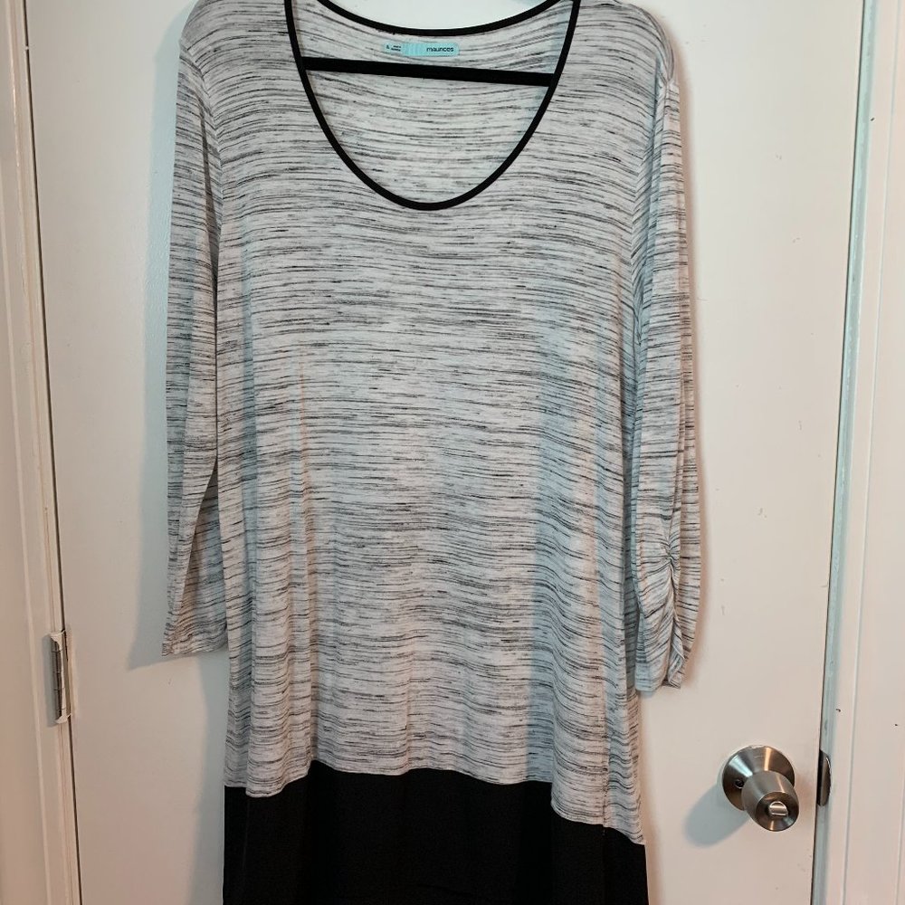 Maurices Womens Black White Heathered Tunic Dress